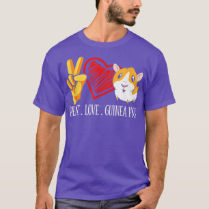 Peace Kärlek Guinea Gris Funny Guinea Gris T Shirt