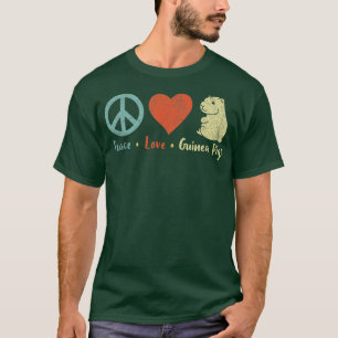 Peace Kärlek Guinea Grisar Älskare Wheek Retro Pre T Shirt