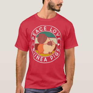 Peace Kärlek Guinea-Grisar Animal Lover Guinea-Pet T Shirt