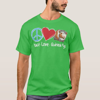 Peace Kärlek Guinea-Grisar Cute Guinea-Gris-djur K T Shirt