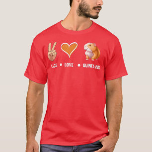 Peace Kärlek Guinea Grisar Cute Guinea Guineine Gr T Shirt