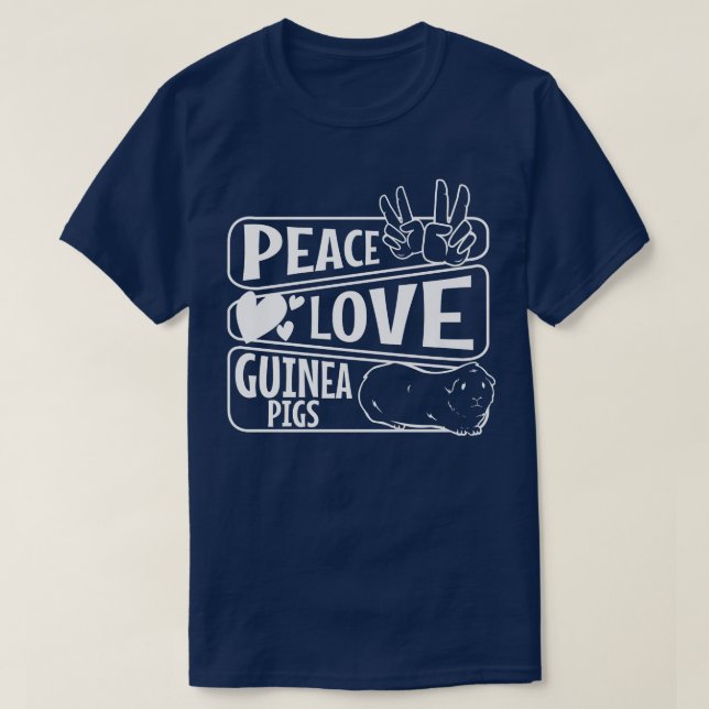 Peace Kärlek Guinea-Grisar Premium4324 T Shirt (Design framsida)