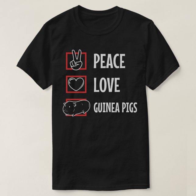 Peace Kärlek Guinea-Grisar Premium 4323 T Shirt (Design framsida)