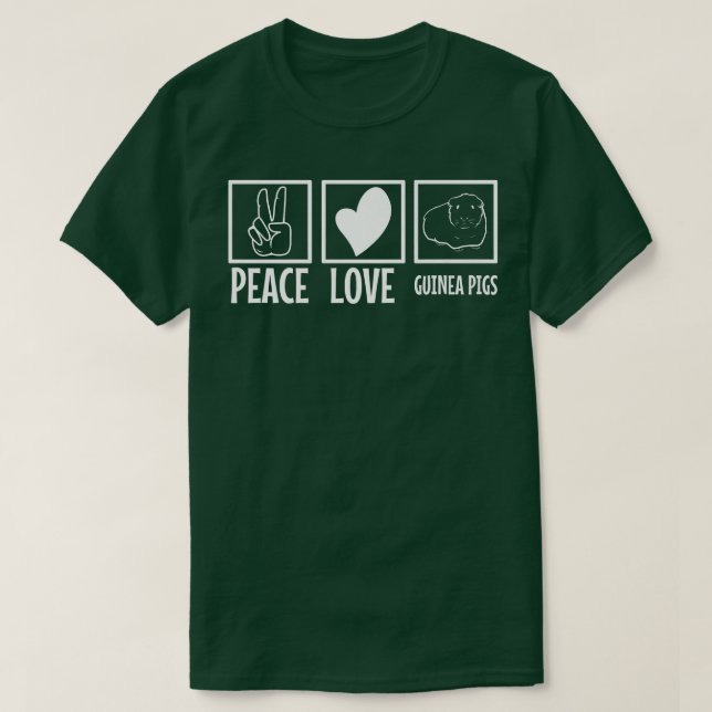 Peace Kärlek Guinea-Grisar Premium 4325 T Shirt (Design framsida)