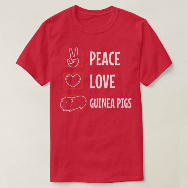 Peace kärlek guinea grisar t shirt (Design framsida)