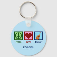 Peace Kärlek Guitar Cute Blue Monogram Guitarist