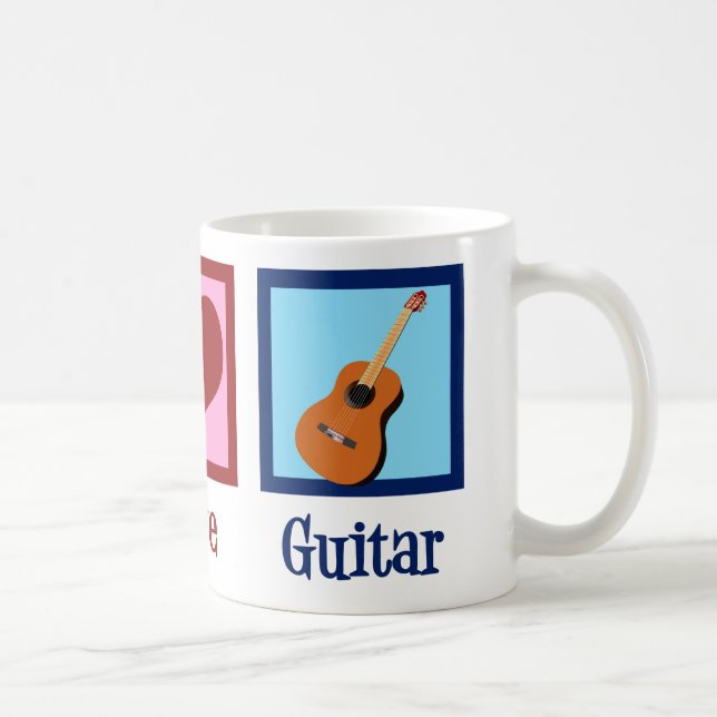 Peace Kärlek Guitar Cute Guitarist Kaffemugg (Höger)