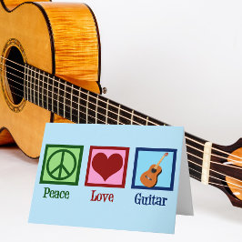 Peace Kärlek Guitar Helgkort