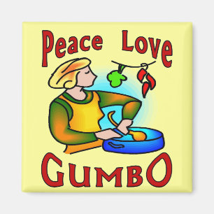 Peace Kärlek Gumbo Magnet
