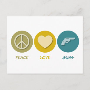 Peace Kärlek Guns Vykort