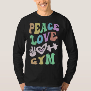 Peace KÄRLEK GYM Retro PE Lacher Groovy School T Shirt