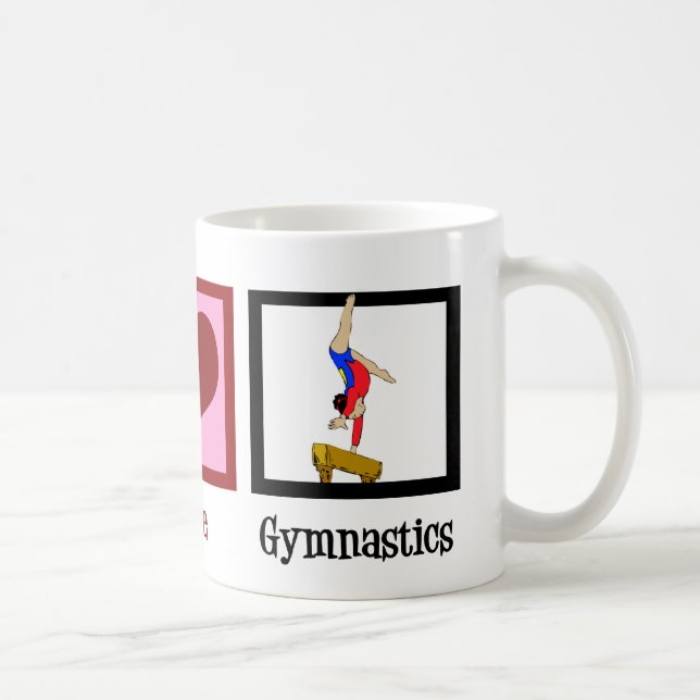 Peace Kärlek Gymnastics Cute Gymnast Kaffemugg (Höger)