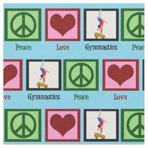 Peace Kärlek Gymnastics Cute Gymnast Tyg
