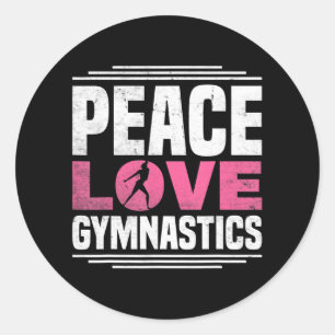 Peace Kärlek Gymnastics Gymnastics Runt Klistermärke