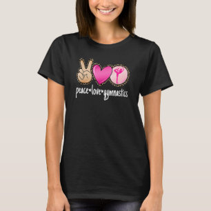 Peace Kärlek Gymnastics Leopard Print Women Girls T Shirt