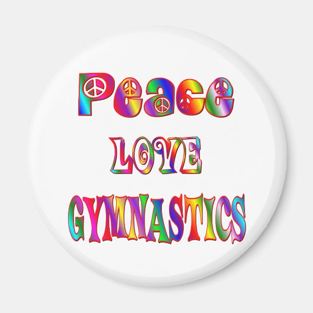 Peace Kärlek Gymnastics Magnet (Framsidan)