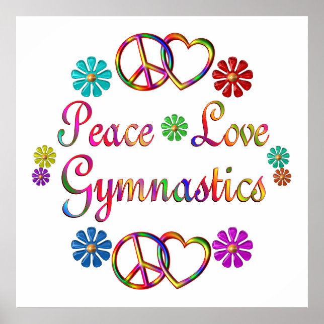 PEACE KÄRLEK GYMNASTICS POSTER (Framsidan)