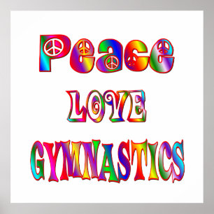 Peace Kärlek Gymnastics Poster
