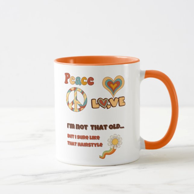Peace Kärlek Hairstyle Mugg (Höger)