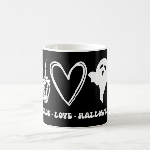 Peace Kärlek Halloween Kaffemugg