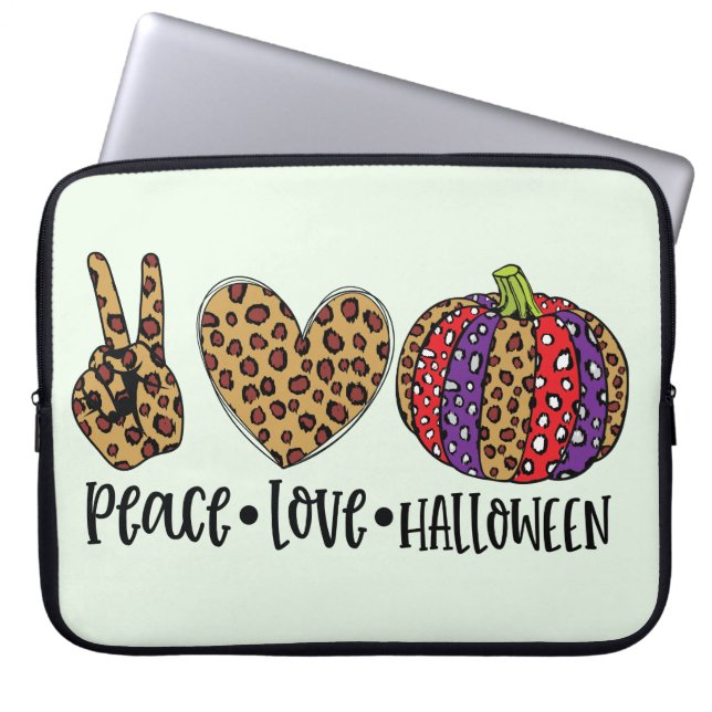 Peace Kärlek Halloween Laptop Fodral (Framsidan)