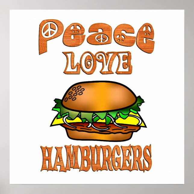 Peace Kärlek Hamburgers Poster (Framsidan)