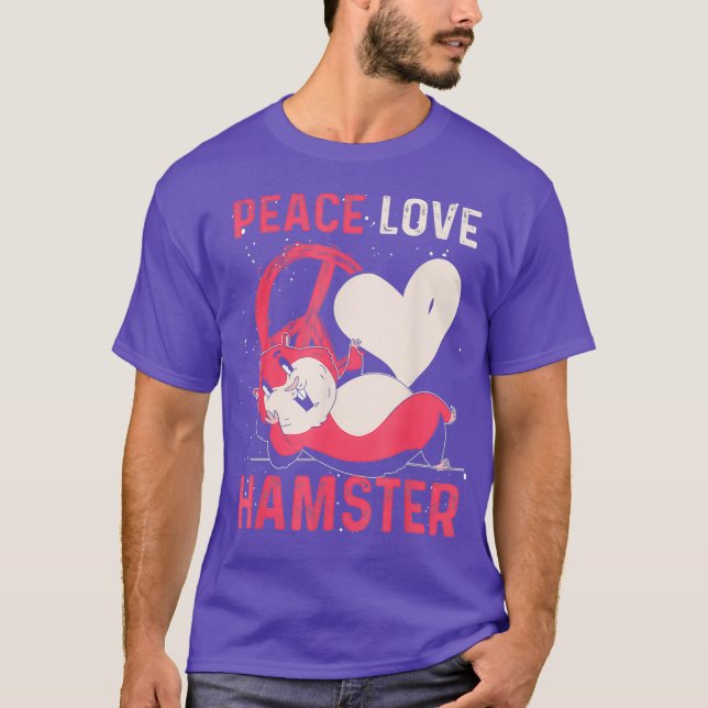 Peace Kärlek Hamster T Shirt (Framsida)