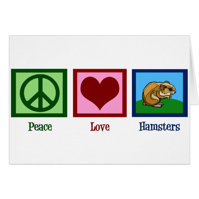Peace Kärlek Hamsters Hälsningskort (Framsidan Horizontal)