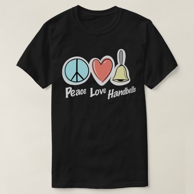 Peace Kärlek Handbells T Shirt (Design framsida)