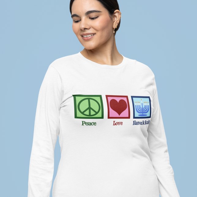 Peace Kärlek Hanukkah Kvinnors Långärmad T Shirt (Skapare uppladdad)