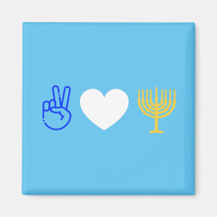 Peace Kärlek & Hanukkah Magnet