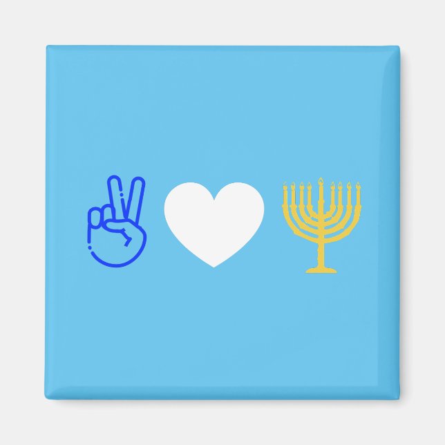 Peace Kärlek & Hanukkah Magnet (Framsidan)