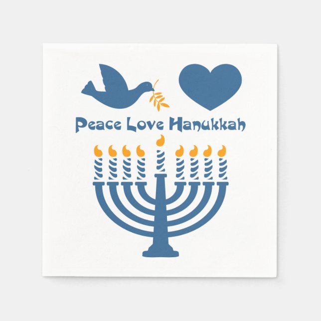 Peace Kärlek Hanukkah Pappersservett (Framsidan)