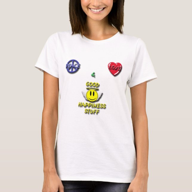 Peace Kärlek Happiness T-Shirt (Framsida)