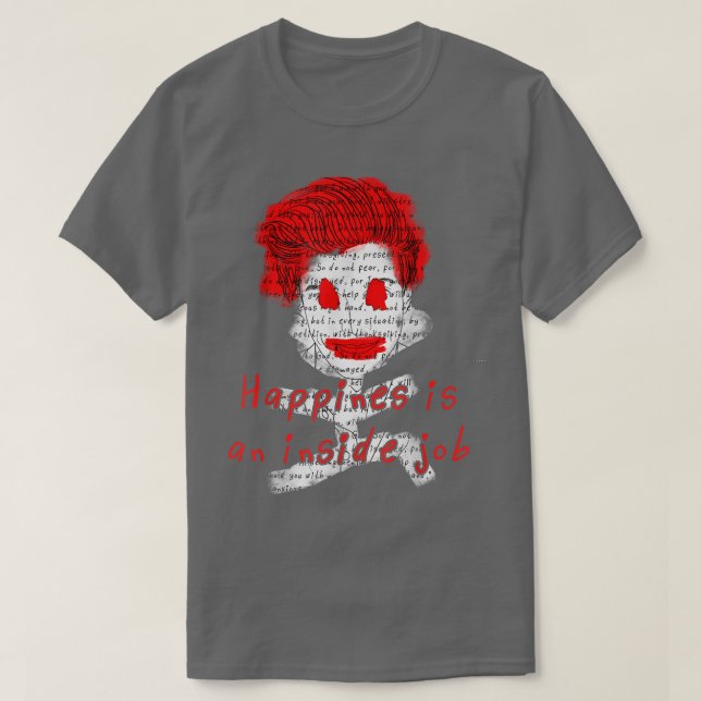 Peace Kärlek Happity Motivation Black Red Designer T Shirt (Design framsida)