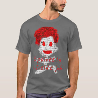 Peace Kärlek Happity Motivation Black Red Designer T Shirt