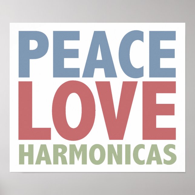 Peace Kärlek Harmonicas Poster (Framsidan)