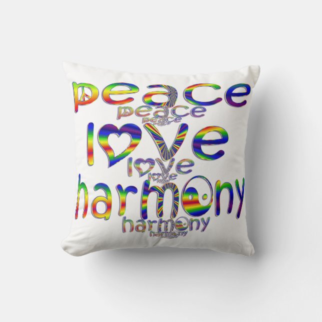 Peace Kärlek Harmony Kudde (Framsida)