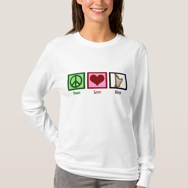 Peace Kärlek Harp T-shirt (Framsida)