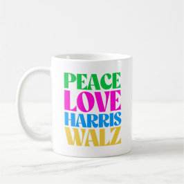 Peace Kärlek Harris Walz Kaffemugg