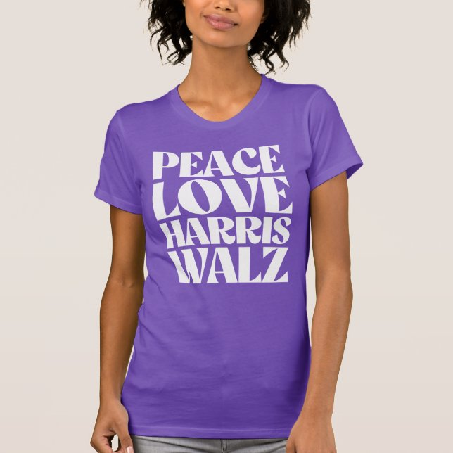 Peace Kärlek Harris Walz T Shirt (Framsida)