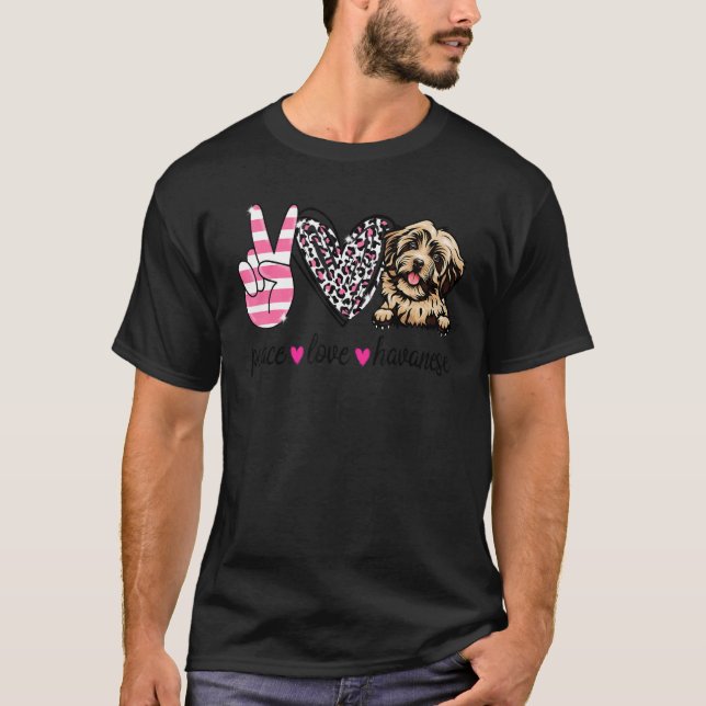 Peace Kärlek Havanese Havanese Hund Mamma T Shirt (Framsida)