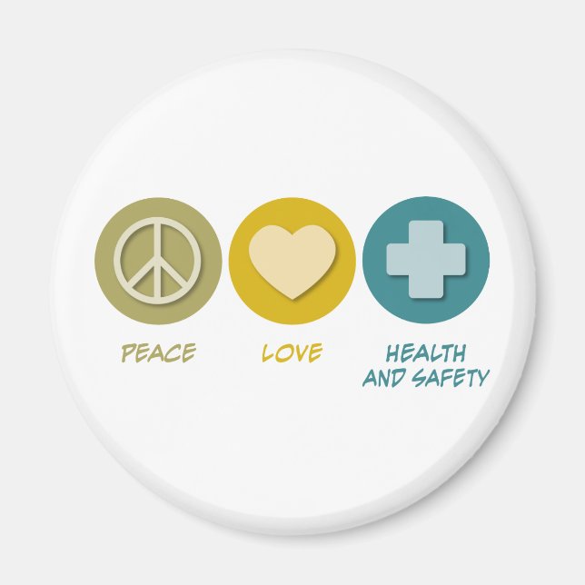 Peace Kärlek Health and Safety Magnet (Framsidan)