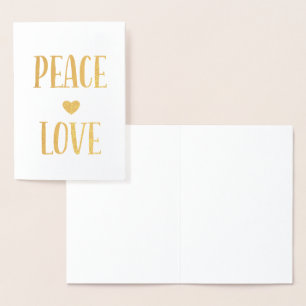 Peace Kärlek Heart Folierat Kort