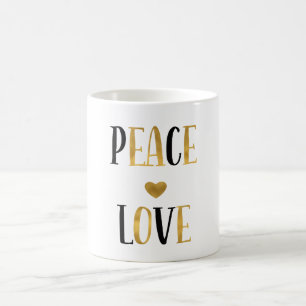 Peace Kärlek Heart Kaffemugg