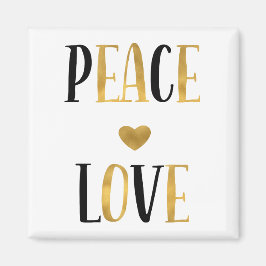 Peace Kärlek Heart Magnet