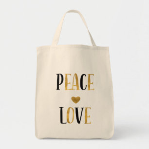 Peace Kärlek Heart Tygkasse