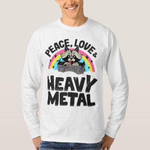 Peace Kärlek & Heavy Metall Raccoon Kids Band Meta T Shirt