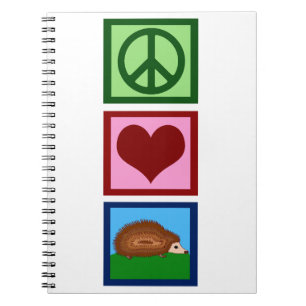Peace Kärlek Hedgehogs Anteckningsbok