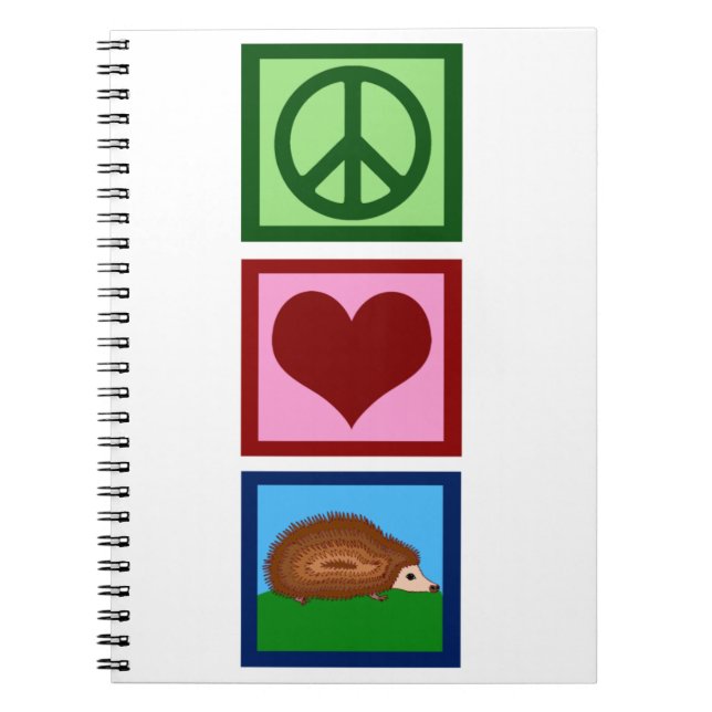 Peace Kärlek Hedgehogs Anteckningsbok (Framsidan)